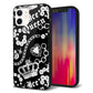 iPhone12 強化ガラス＆TPUスマホケース ガラプリ【187 ゴージャス クラウン】