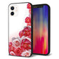 iPhone12 強化ガラス＆TPUスマホケース ガラプリ【299 薔薇の壁】