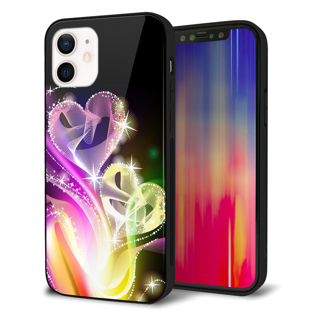 iPhone12 強化ガラス＆TPUスマホケース ガラプリ【386 光の軌跡】