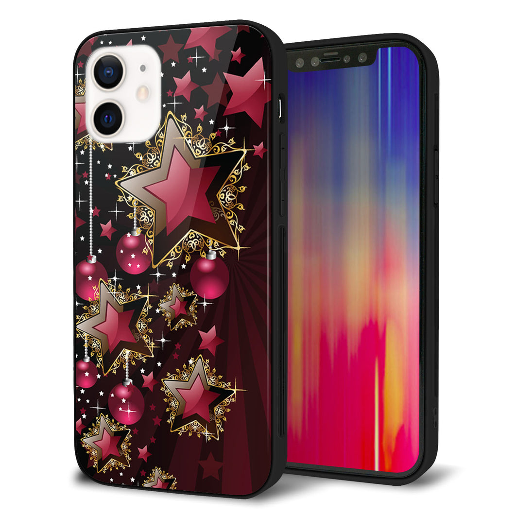 iPhone12 強化ガラス＆TPUスマホケース ガラプリ【434 星の壁】