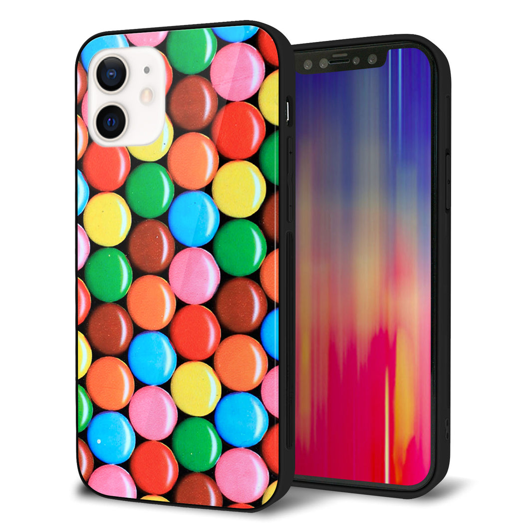 iPhone12 強化ガラス＆TPUスマホケース ガラプリ【448 マーブルチョコ】