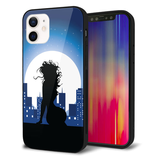 iPhone12 強化ガラス＆TPUスマホケース ガラプリ【482 夜の窓辺】