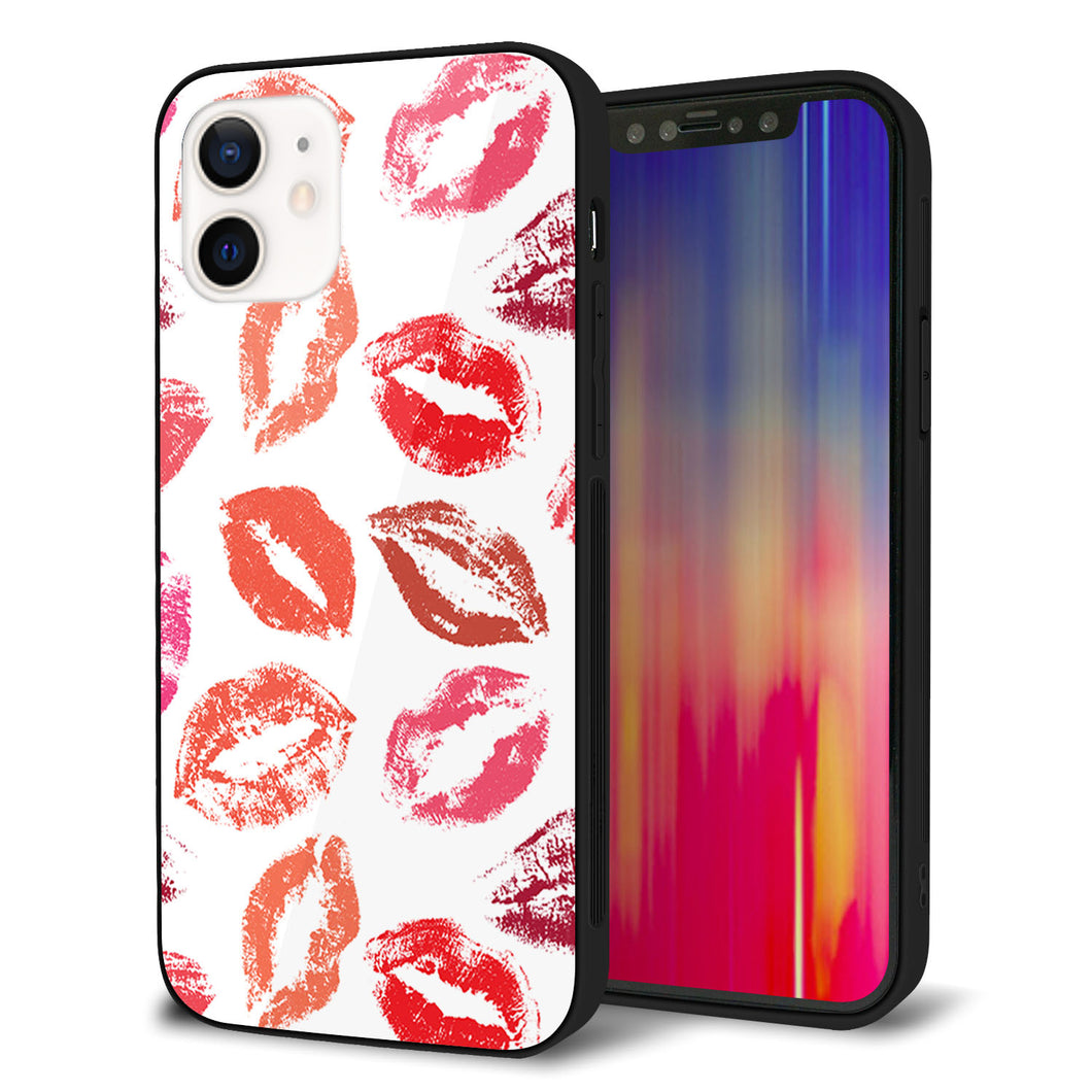 iPhone12 強化ガラス＆TPUスマホケース ガラプリ【734 キスkissキス】