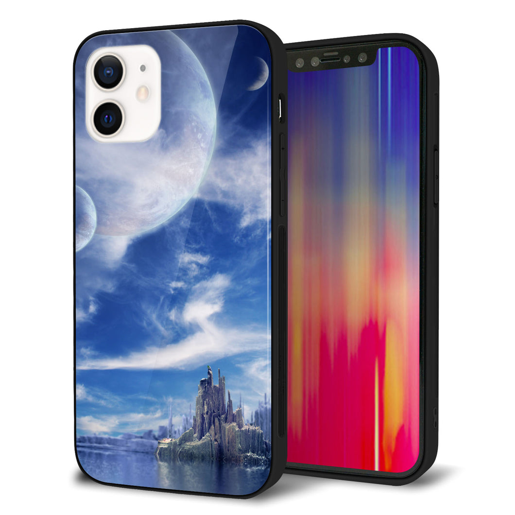 iPhone12 強化ガラス＆TPUスマホケース ガラプリ【1270 広がる宇宙】