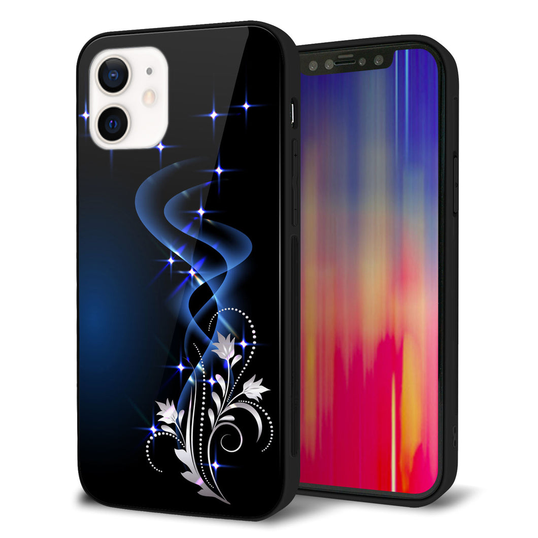 iPhone12 強化ガラス＆TPUスマホケース ガラプリ【1278 華より昇る流れ】