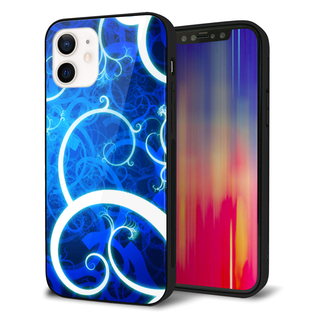 iPhone12 強化ガラス＆TPUスマホケース ガラプリ【EK850 神秘の草】