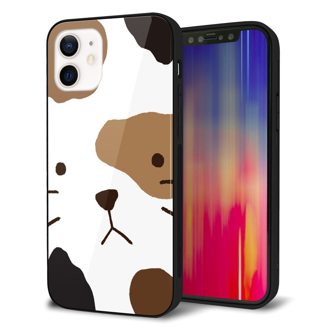 iPhone12 強化ガラス＆TPUスマホケース ガラプリ【IA801 みけ】