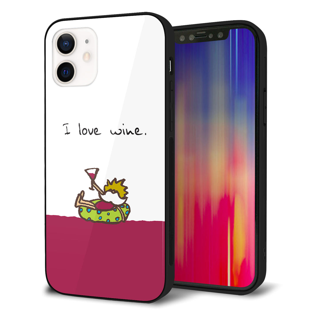 iPhone12 強化ガラス＆TPUスマホケース ガラプリ【IA811 ワインの神様】