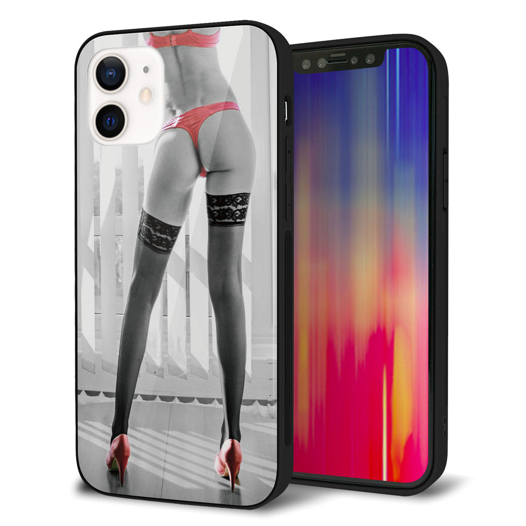 iPhone12 強化ガラス＆TPUスマホケース ガラプリ【KM889 ハイヒール】