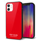 iPhone12 強化ガラス＆TPUスマホケース ガラプリ【KM915 ポップカラー(レッド)】