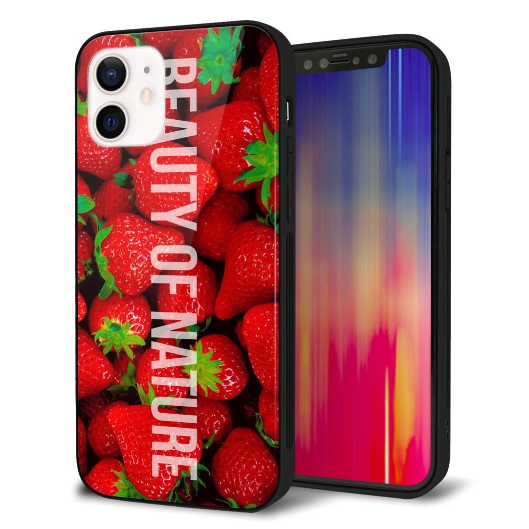 iPhone12 強化ガラス＆TPUスマホケース ガラプリ【MA881 ストロベリー】
