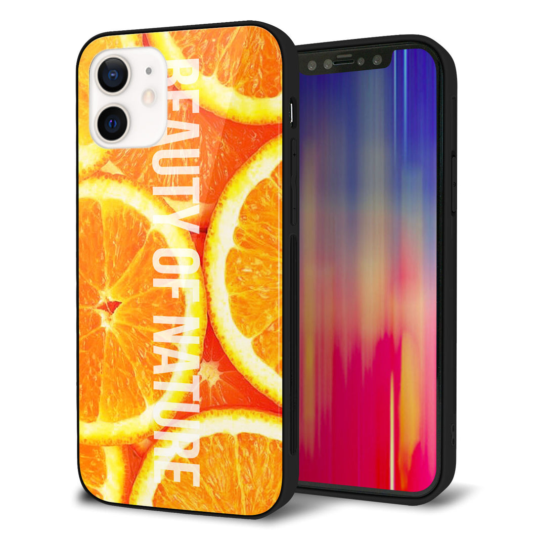 iPhone12 強化ガラス＆TPUスマホケース ガラプリ【MA882 オレンジ】
