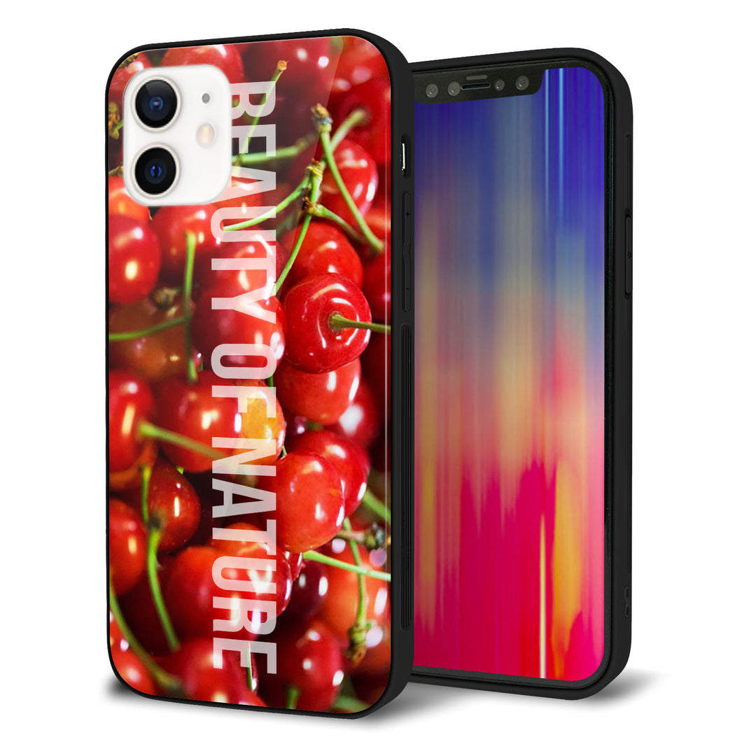 iPhone12 強化ガラス＆TPUスマホケース ガラプリ【MA883 チェリー】