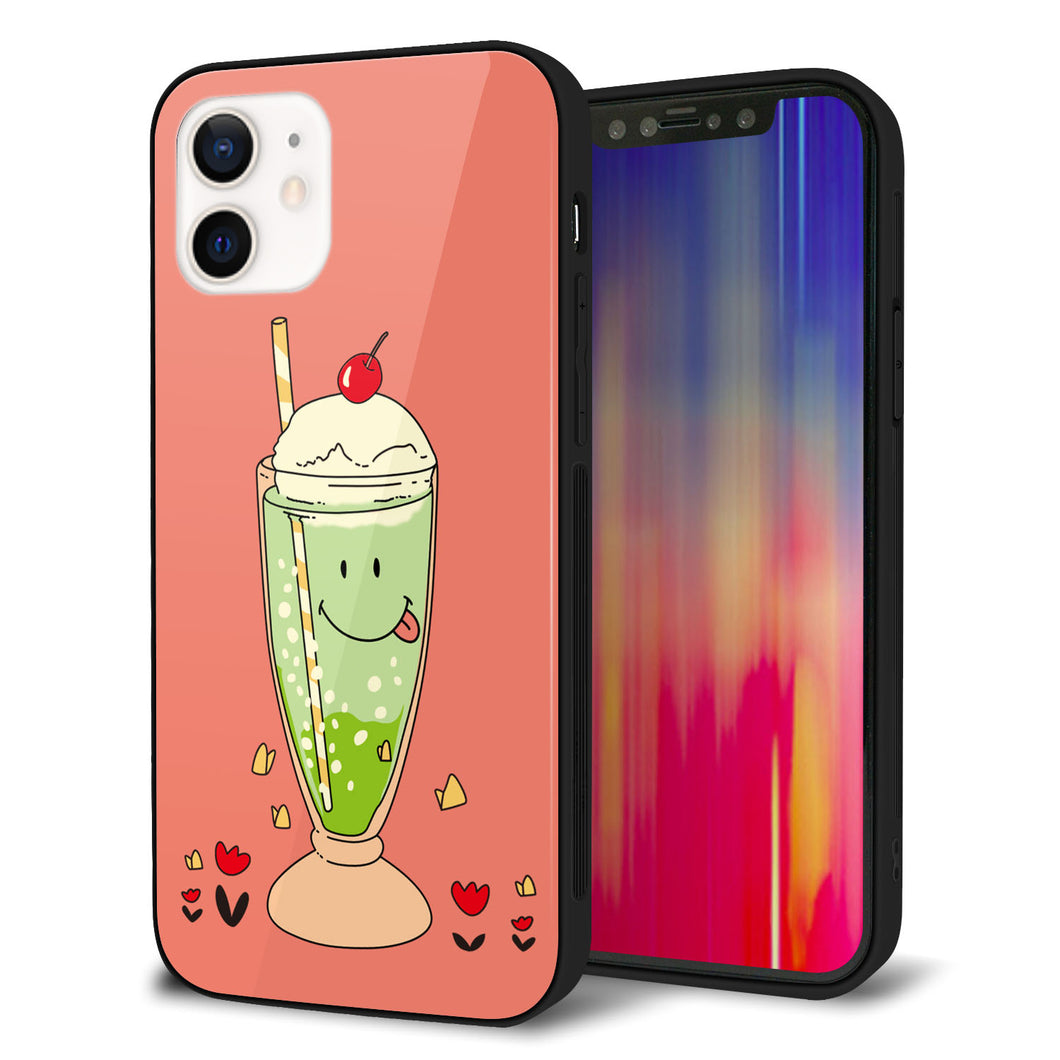 iPhone12 強化ガラス＆TPUスマホケース ガラプリ【MA900 クリームソーダ】