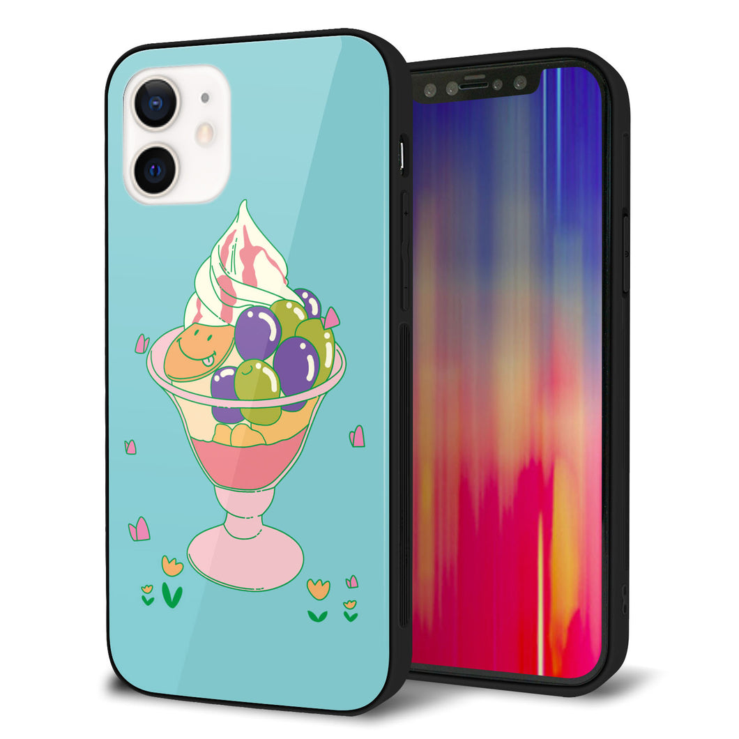 iPhone12 強化ガラス＆TPUスマホケース ガラプリ【MA905 マスカットパフェ】