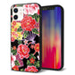 iPhone12 強化ガラス＆TPUスマホケース ガラプリ【MA959 和柄 花 A】