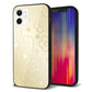 iPhone12 強化ガラス＆TPUスマホケース ガラプリ【SC842 エンボス風デイジーシンプル（ベージュ）】