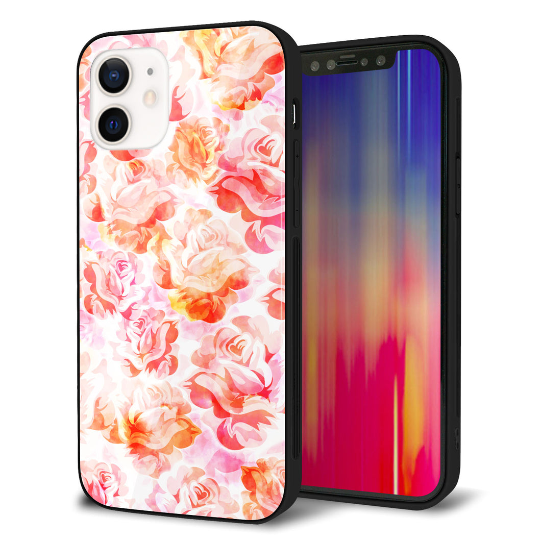 iPhone12 強化ガラス＆TPUスマホケース ガラプリ【SC930 ローズ レッド】