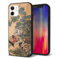 iPhone12 強化ガラス＆TPUスマホケース ガラプリ【TA006 紫陽花双鶏】
