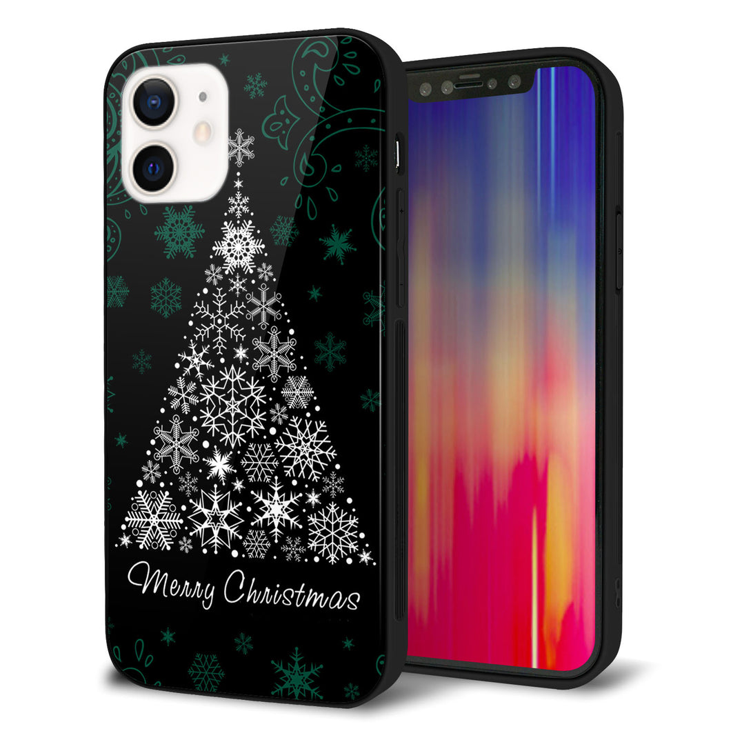 iPhone12 強化ガラス＆TPUスマホケース ガラプリ【XA808 聖なるツリー】