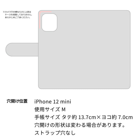 iPhone12 mini ビニール素材のスケルトン手帳型ケース クリア