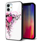 iPhone12 mini 強化ガラス＆TPUスマホケース ガラプリ【007 スタイリッシュハート】