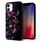 iPhone12 mini 強化ガラス＆TPUスマホケース ガラプリ【263 闇に浮かぶ華】