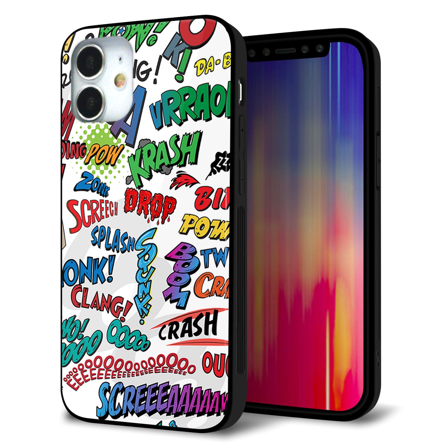 iPhone12 mini 強化ガラス＆TPUスマホケース ガラプリ【271 アメリカン キャッチコピー】