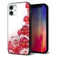 iPhone12 mini 強化ガラス＆TPUスマホケース ガラプリ【299 薔薇の壁】