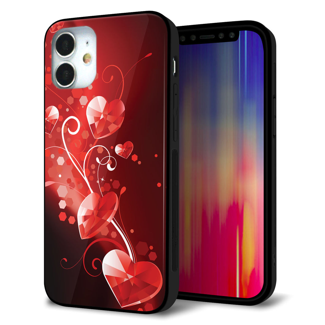 iPhone12 mini 強化ガラス＆TPUスマホケース ガラプリ【385 クリスタルな恋】