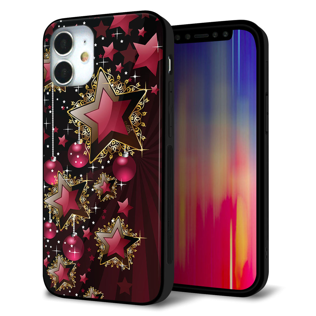iPhone12 mini 強化ガラス＆TPUスマホケース ガラプリ【434 星の壁】