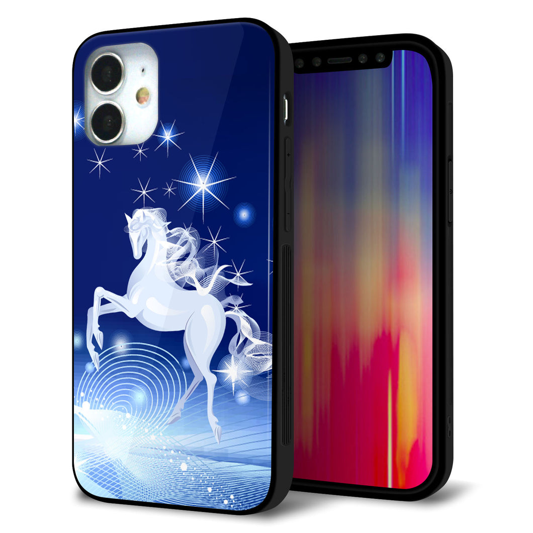 iPhone12 mini 強化ガラス＆TPUスマホケース ガラプリ【436 ペガサス】