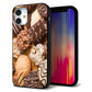iPhone12 mini 強化ガラス＆TPUスマホケース ガラプリ【442 クッキー mix】