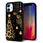 iPhone12 mini 強化ガラス＆TPUスマホケース ガラプリ【721 その他のカラークリスマスツリー】