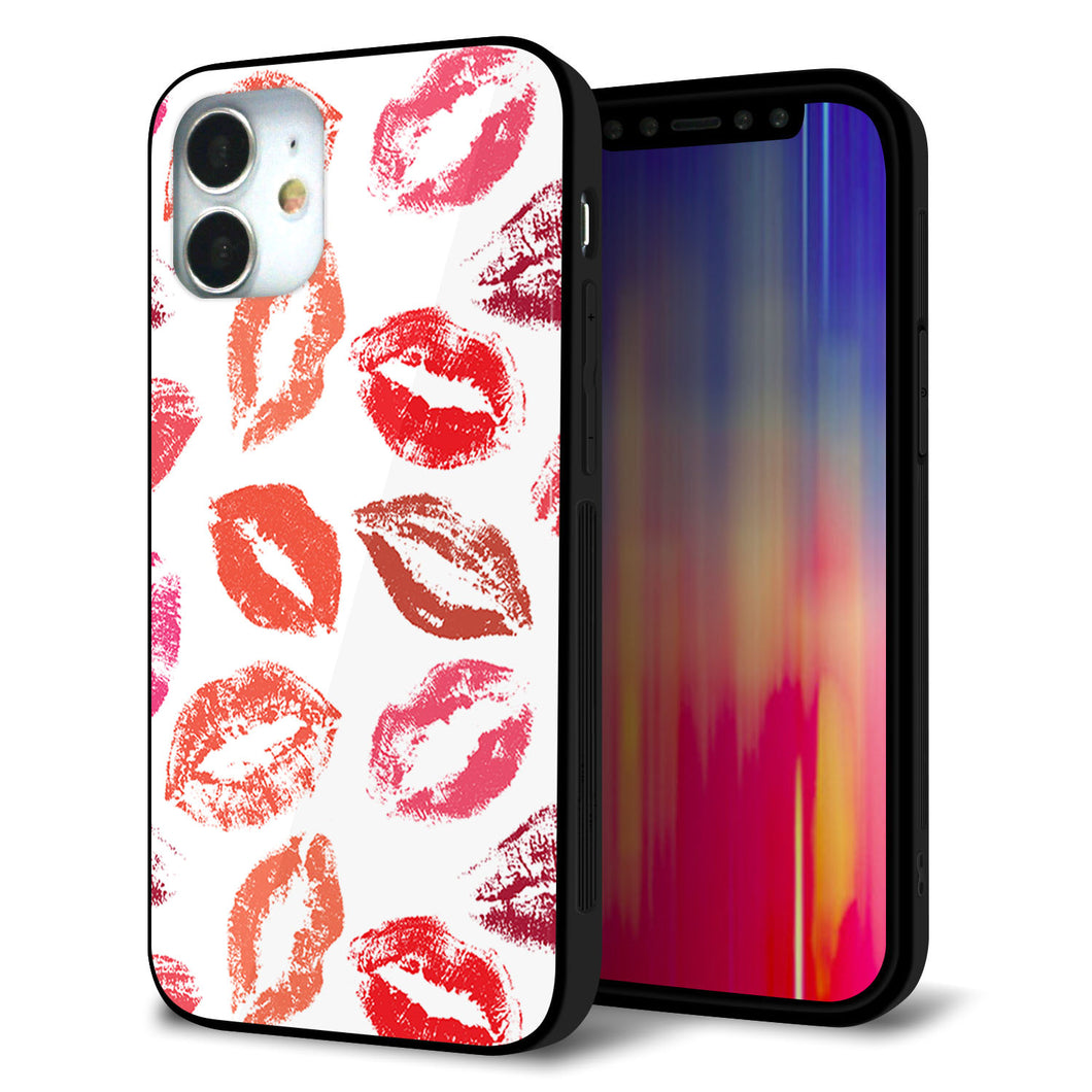 iPhone12 mini 強化ガラス＆TPUスマホケース ガラプリ【734 キスkissキス】