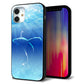iPhone12 mini 強化ガラス＆TPUスマホケース ガラプリ【1047 海の守り神くじら】