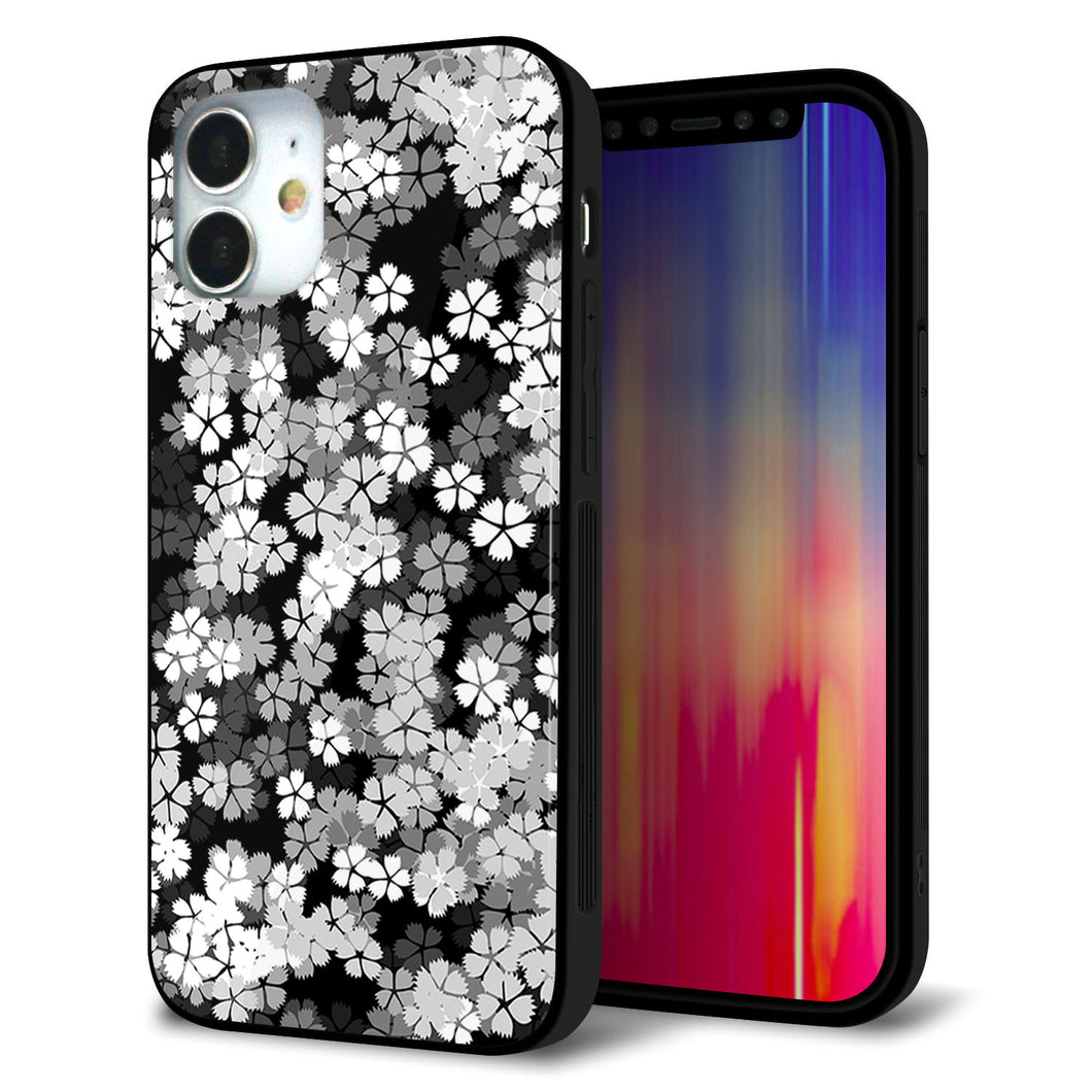 iPhone12 mini 強化ガラス＆TPUスマホケース ガラプリ【1332 夜桜】