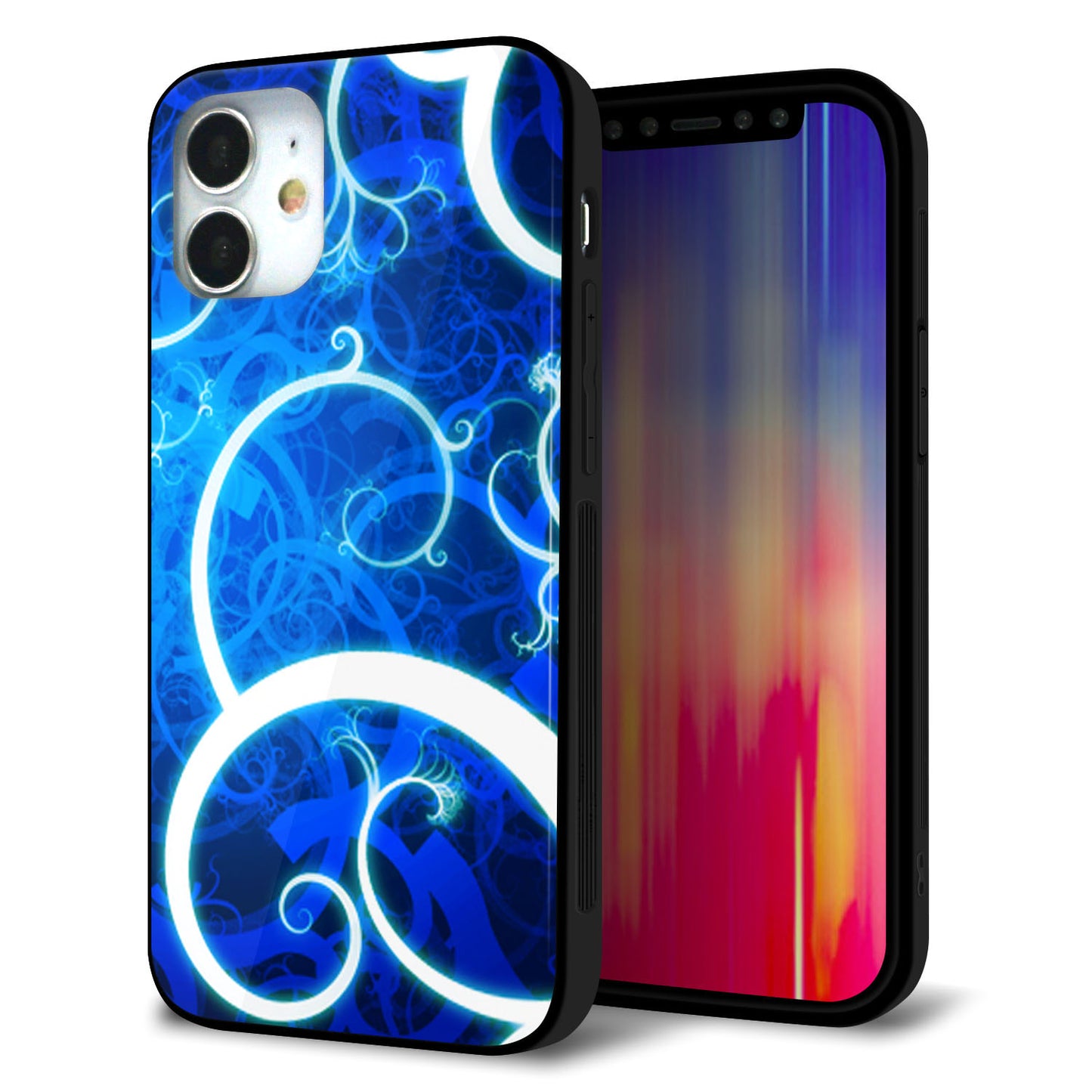 iPhone12 mini 強化ガラス＆TPUスマホケース ガラプリ【EK850 神秘の草】