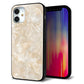 iPhone12 mini 強化ガラス＆TPUスマホケース ガラプリ【KM872 大理石パール】