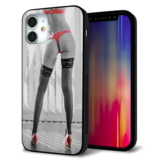 iPhone12 mini 強化ガラス＆TPUスマホケース ガラプリ【KM889 ハイヒール】
