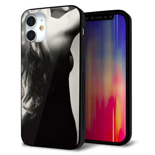 iPhone12 mini 強化ガラス＆TPUスマホケース ガラプリ【KM890 バックスタイル】