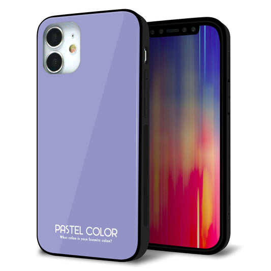 iPhone12 mini 強化ガラス＆TPUスマホケース ガラプリ【KM900 パステルカラー(パステルブルー)】