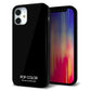 iPhone12 mini 強化ガラス＆TPUスマホケース ガラプリ【KM911 ポップカラー(ブラック)】