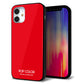 iPhone12 mini 強化ガラス＆TPUスマホケース ガラプリ【KM915 ポップカラー(レッド)】