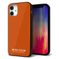 iPhone12 mini 強化ガラス＆TPUスマホケース ガラプリ【KM917 レトロカラー(ダークオレンジ)】