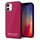 iPhone12 mini 強化ガラス＆TPUスマホケース ガラプリ【KM921 レトロカラー(ダークピンク)】
