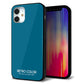 iPhone12 mini 強化ガラス＆TPUスマホケース ガラプリ【KM922 レトロカラー(ダークブルー)】