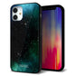 iPhone12 mini 強化ガラス＆TPUスマホケース ガラプリ【KM927 Galaxias Green】