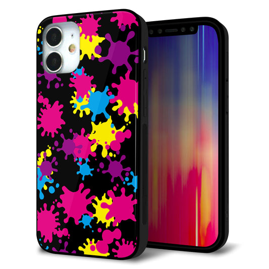 iPhone12 mini 強化ガラス＆TPUスマホケース ガラプリ【MA877 ペイントブラック】