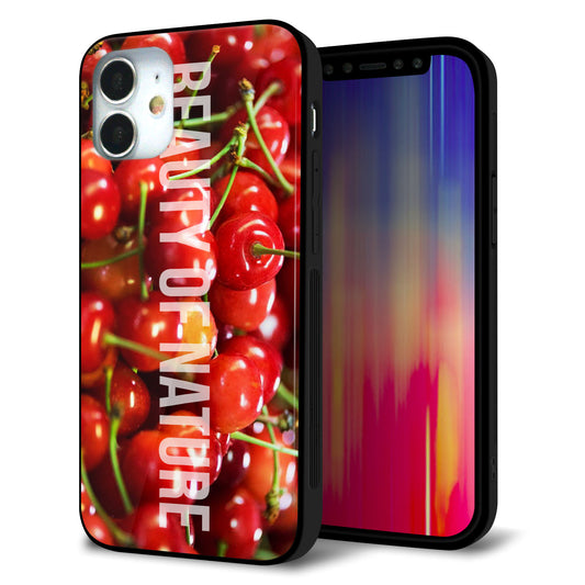 iPhone12 mini 強化ガラス＆TPUスマホケース ガラプリ【MA883 チェリー】